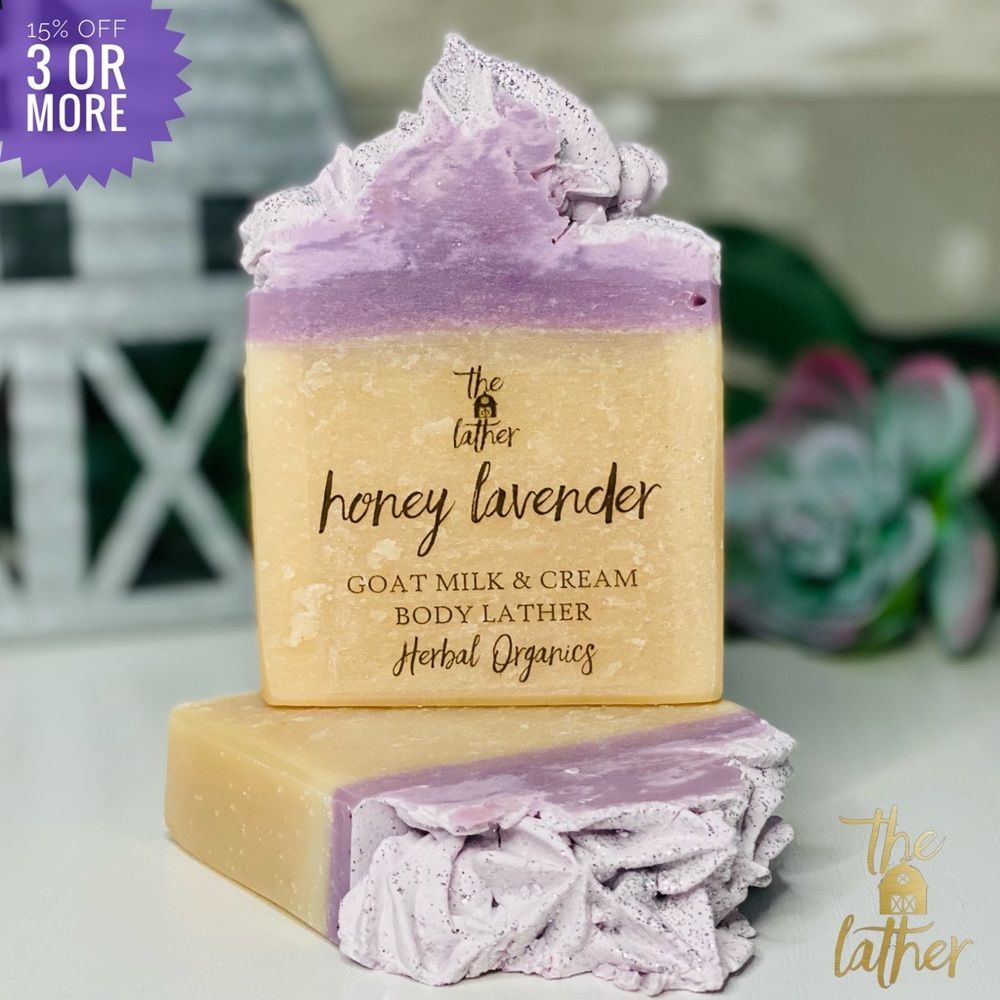 🍯Honey Lavender Goat Milk & Cream Lather Bar